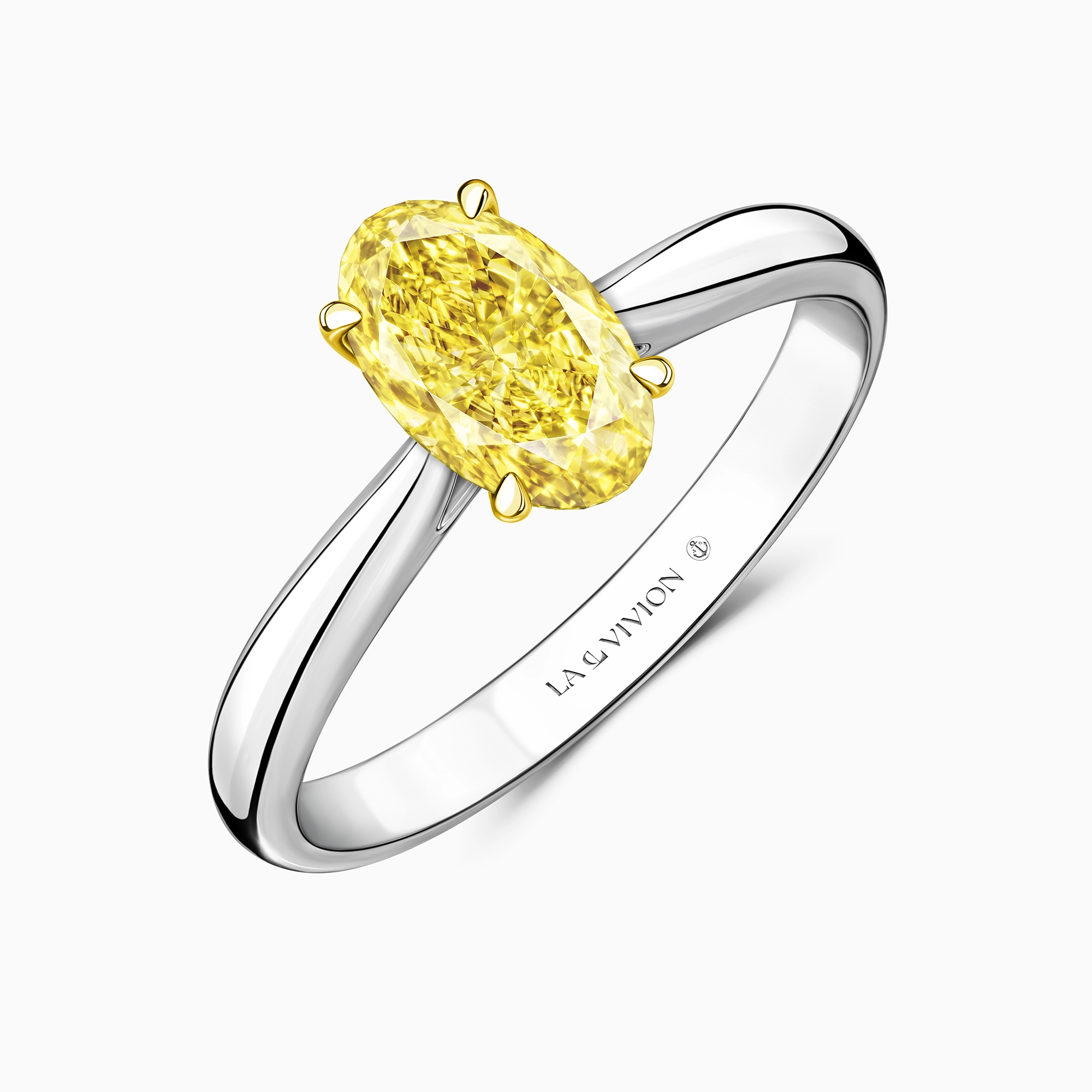 Кольцо с желтым бриллиантом «Romantique», артикул 4U2882-OVY