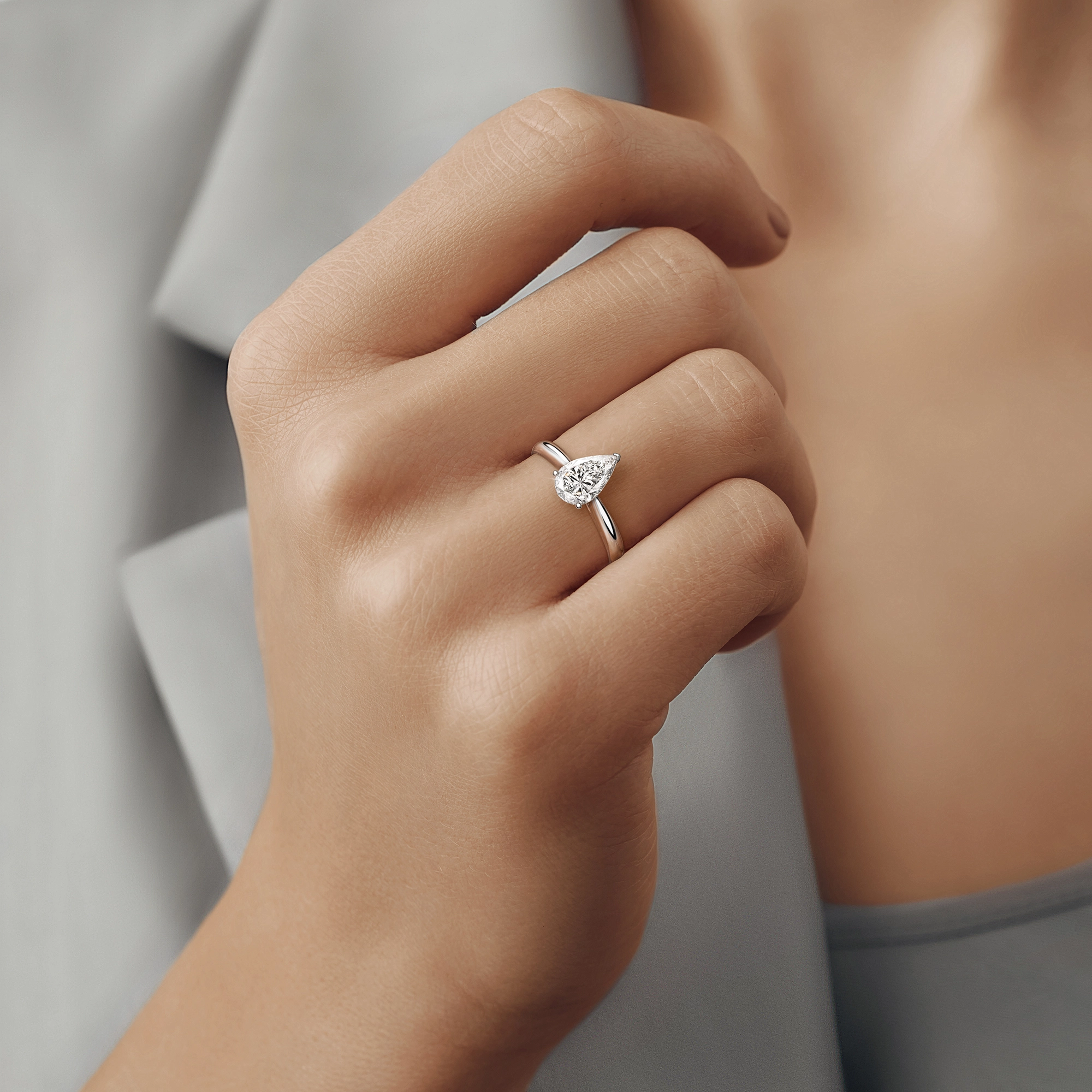 Помолвочное кольцо с бриллиантом «Rosée», артикул 4U2882-PS