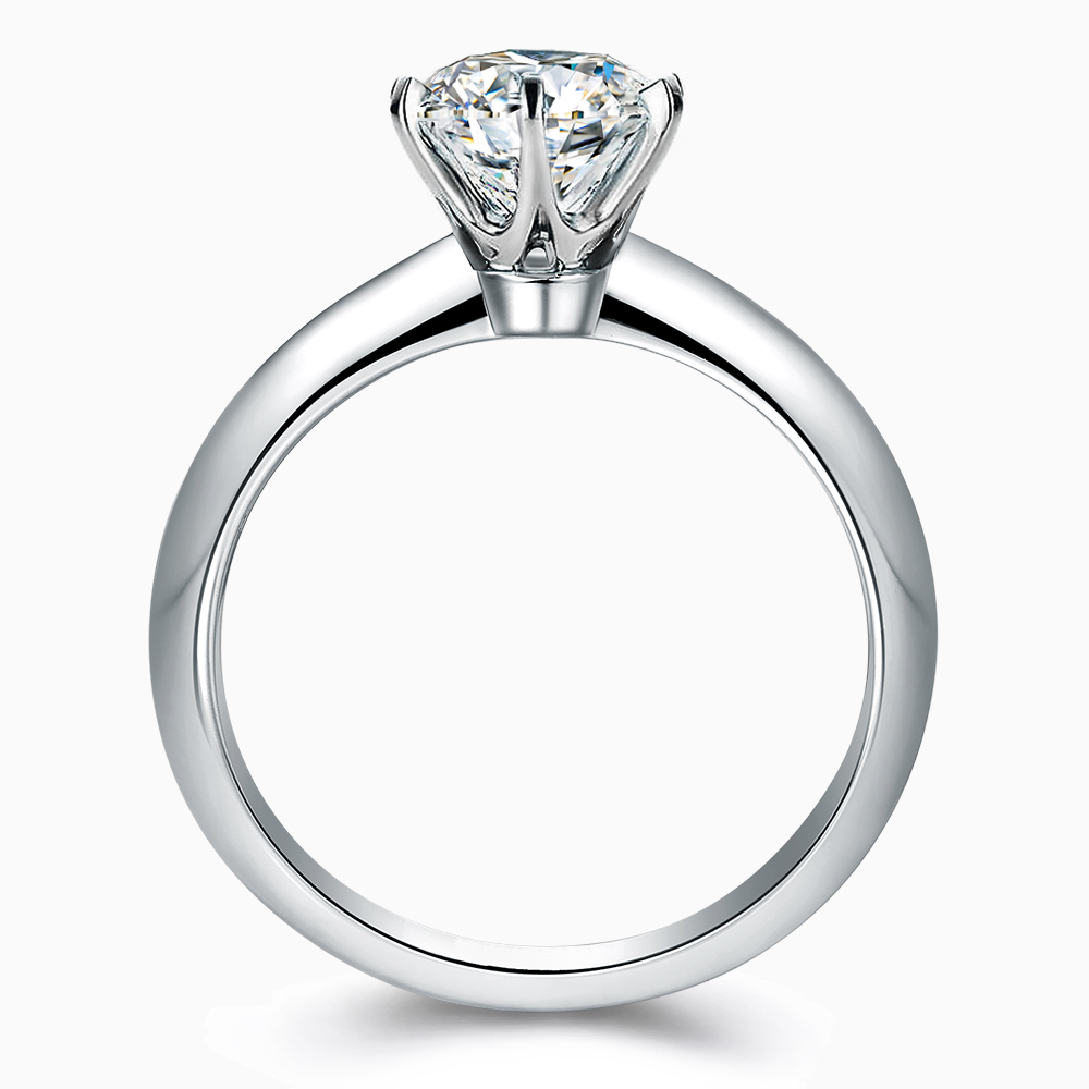 Помолвочное кольцо в стиле Тиффани с сертифицированным якутским бриллиантом купить в ювелирном интернет-магазине LA VIVION
