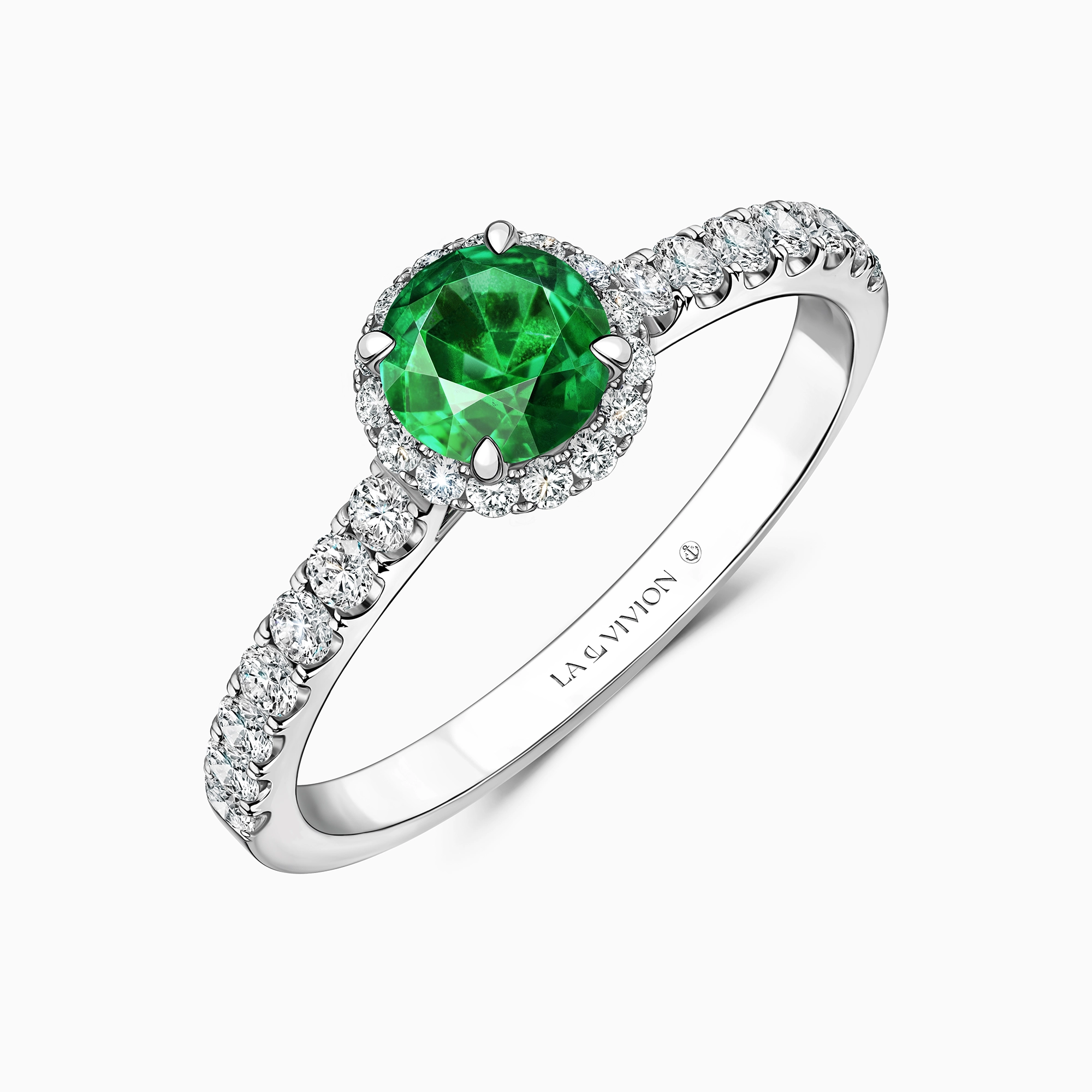 Кольцо с изумрудом и бриллиантовым ободком «Paradis», BDR3041-BR-EMER