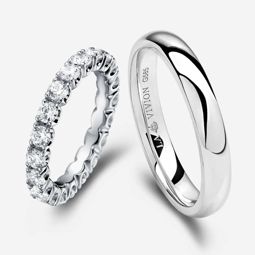 Кольцо с бриллиантами по кругу "Вечность - Eternity Infinity diamond ring" купить в Москве