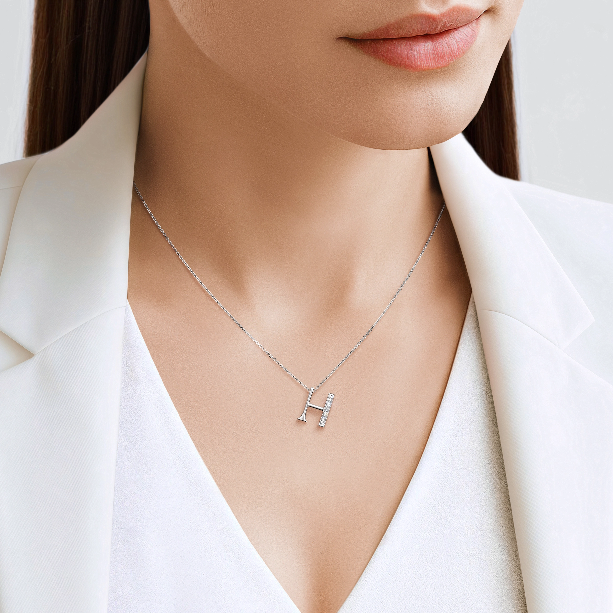Подвеска с бриллиантами Lettre «H», артикул LP00008