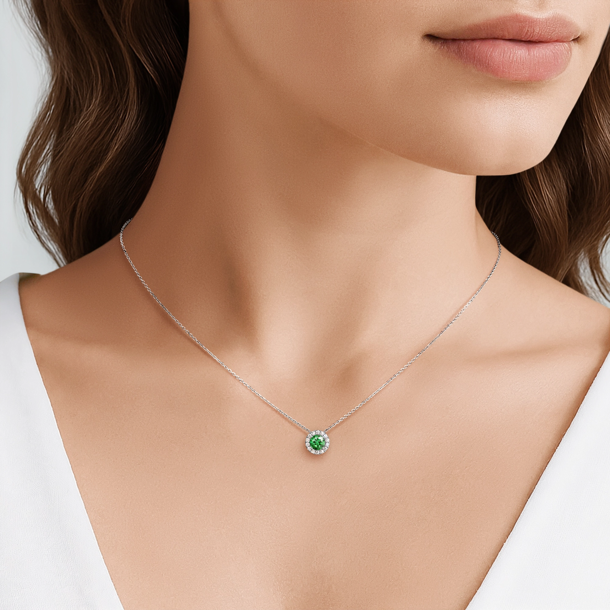 Подвеска с изумрудами и бриллиантами «Accord», артикул LE2402BR03