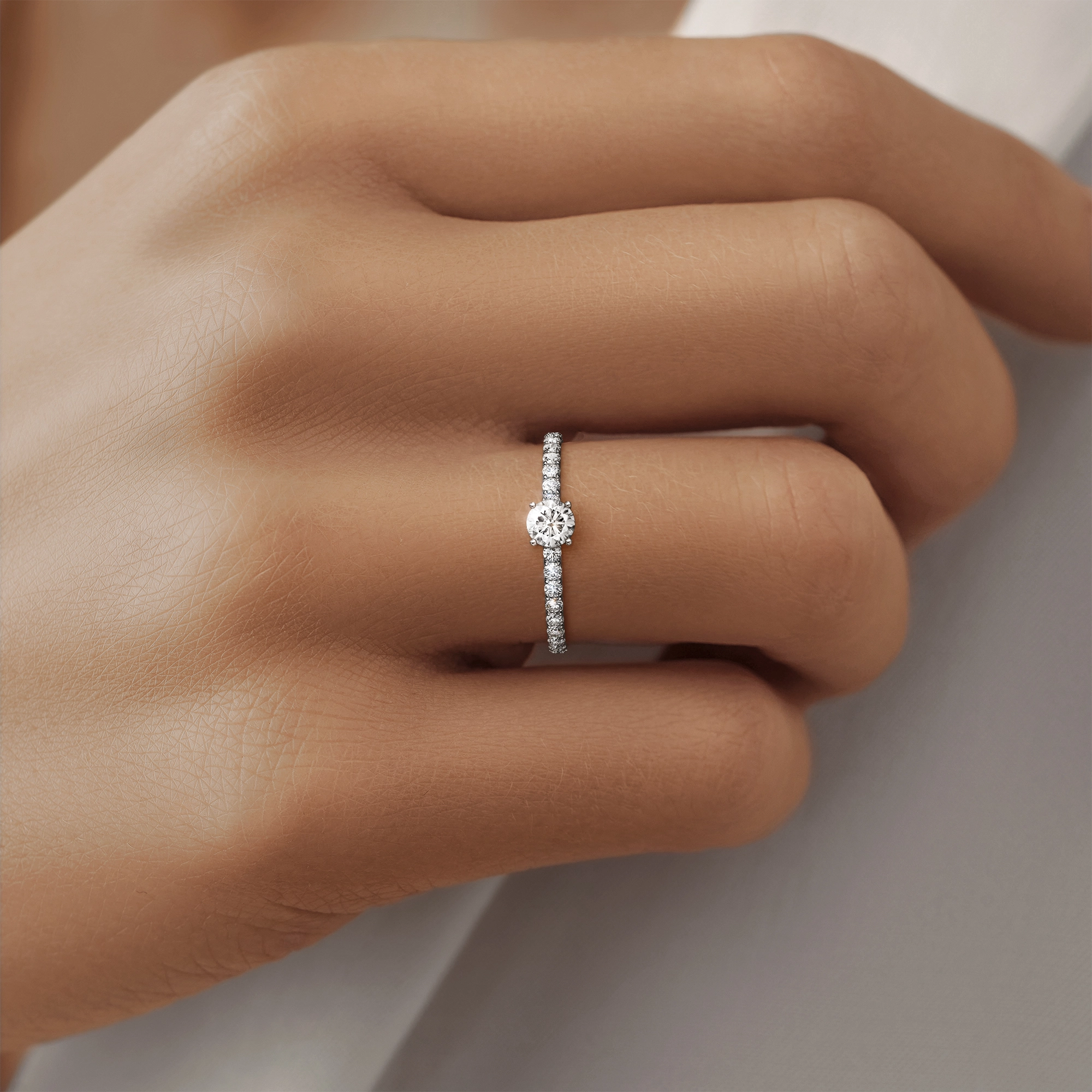 Помолвочное кольцо с бриллиантом «Réunion», артикул LR0096BR01