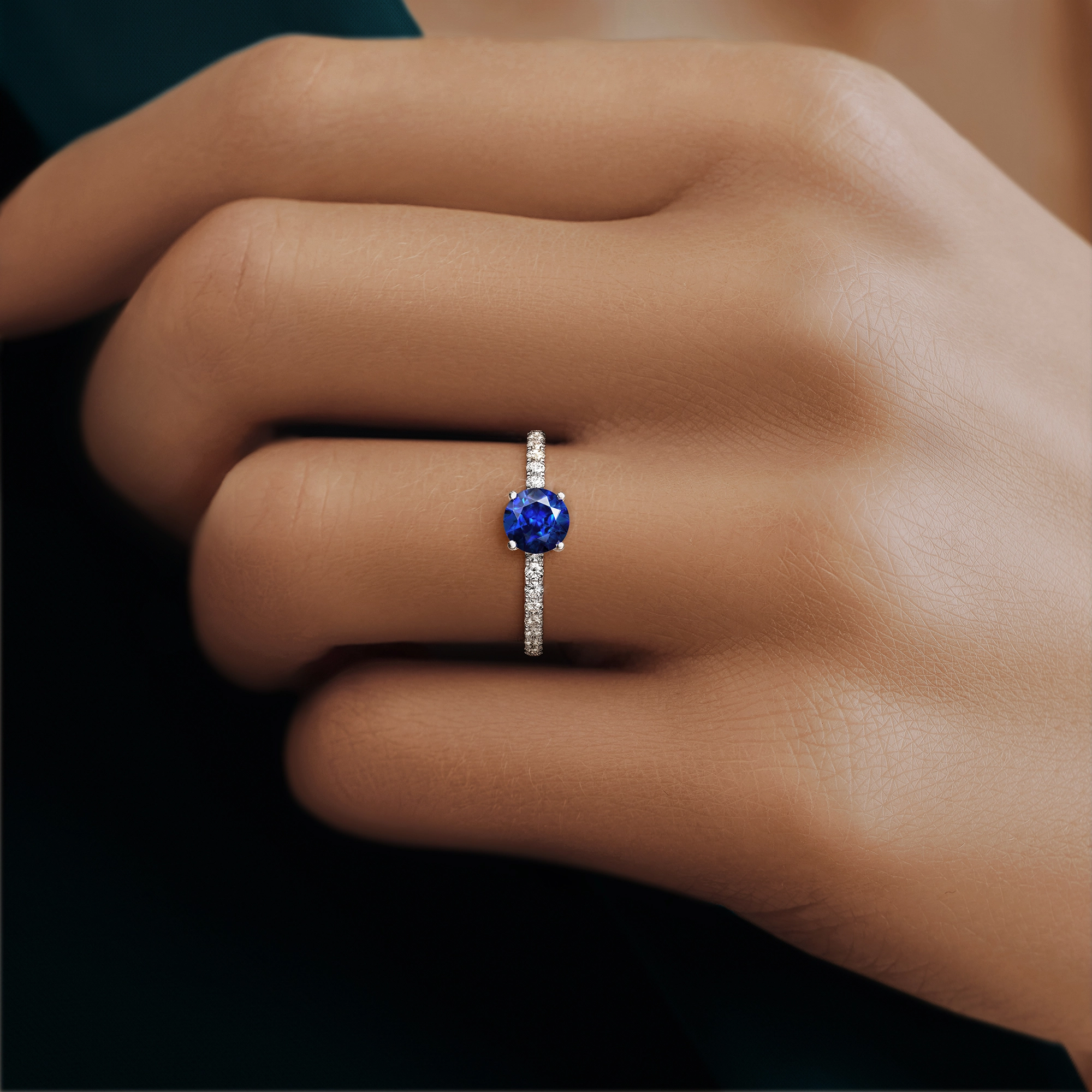 Кольцо с сапфирами «Ange», артикул LR0096BR05
