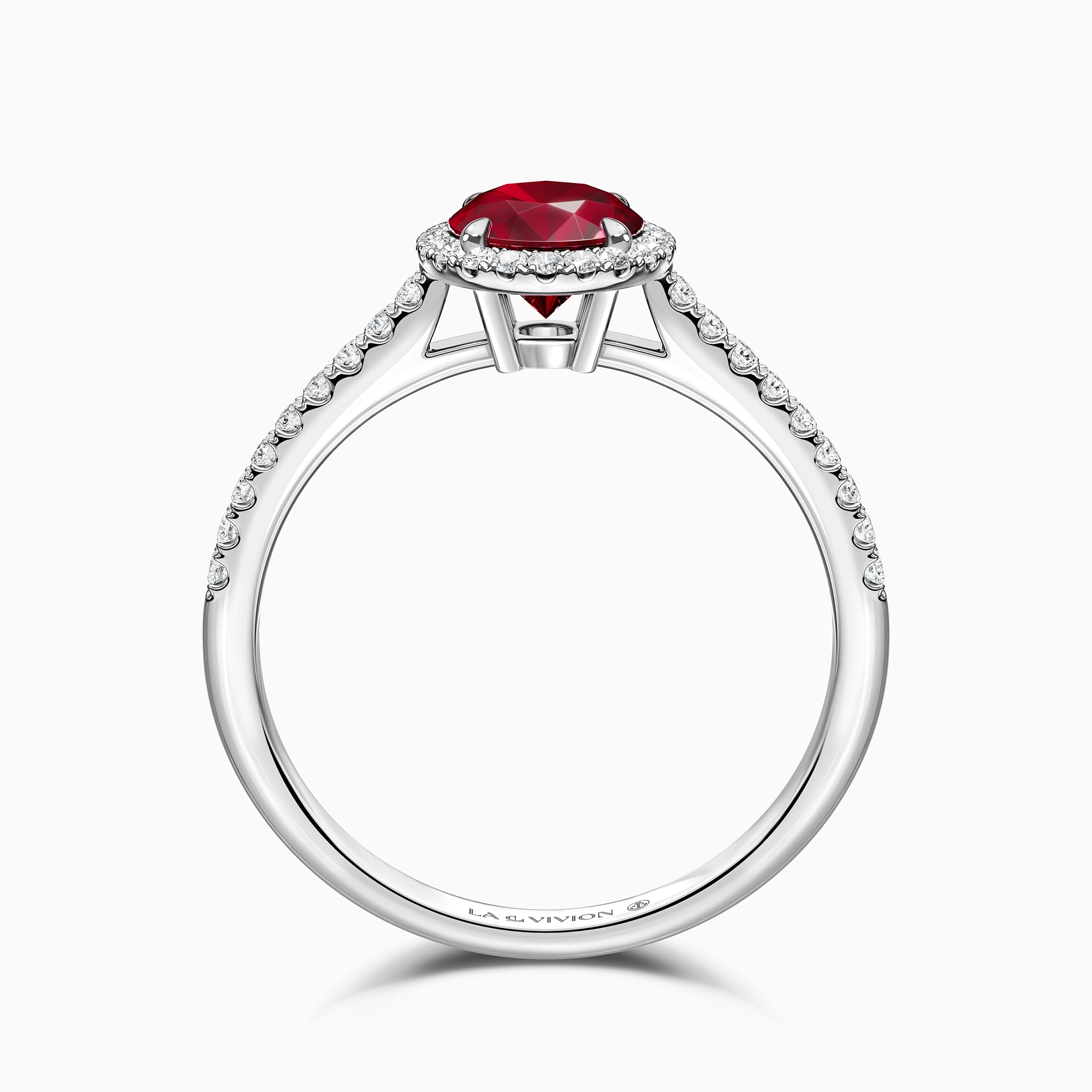 Кольцо с рубином и ободком «Reine», артикул LR5600BR04
