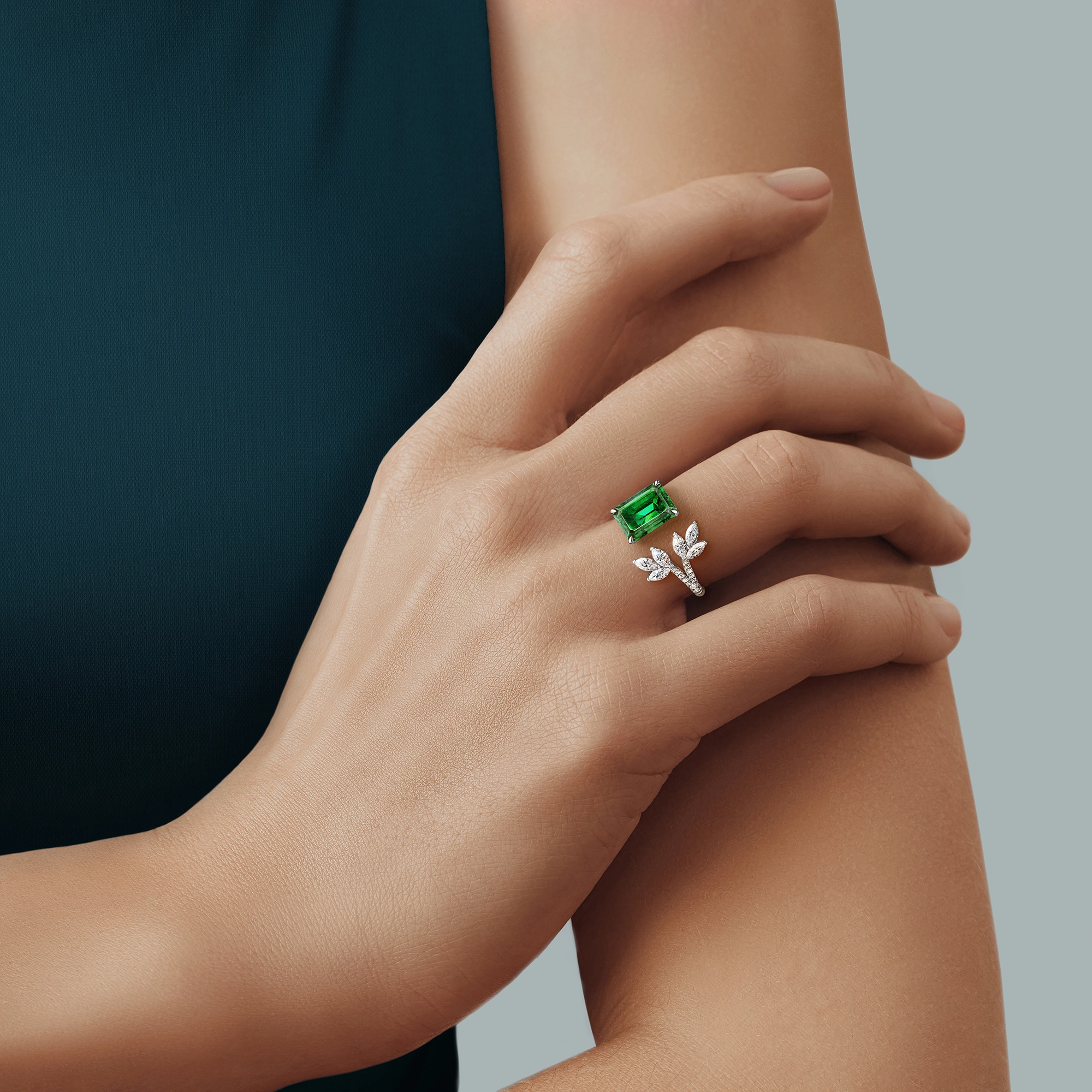 Кольцо с изумрудом «Jardin», артикул LR70002