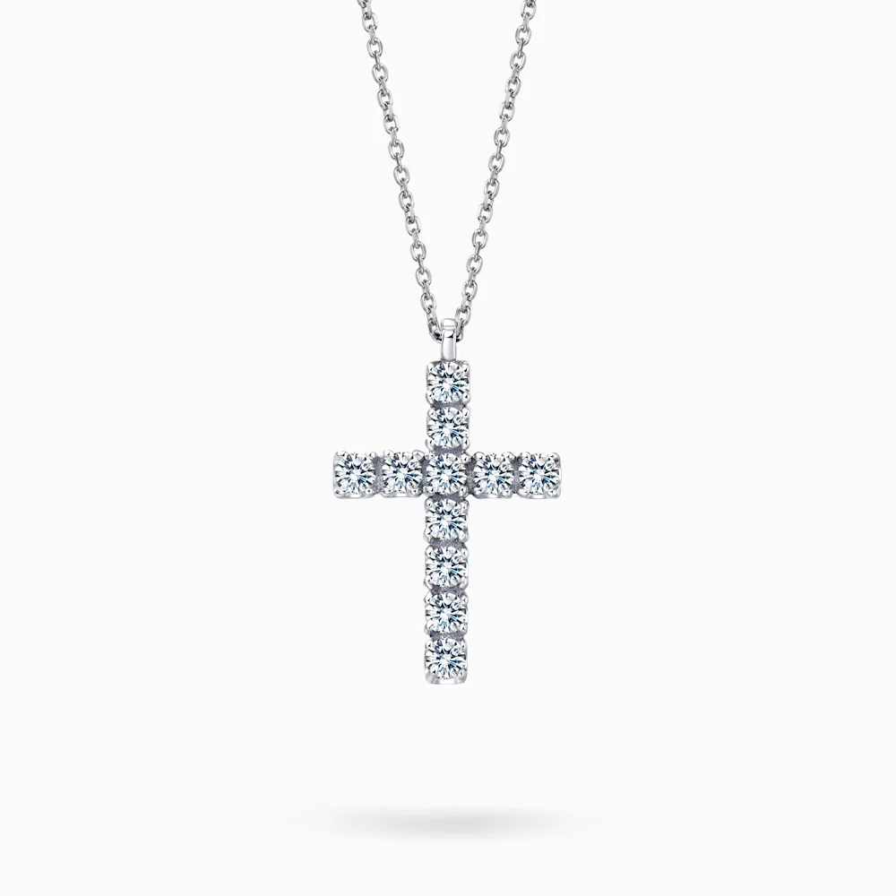 Крест с бриллиантами (средний - 0.60 карата), артикул LZ613