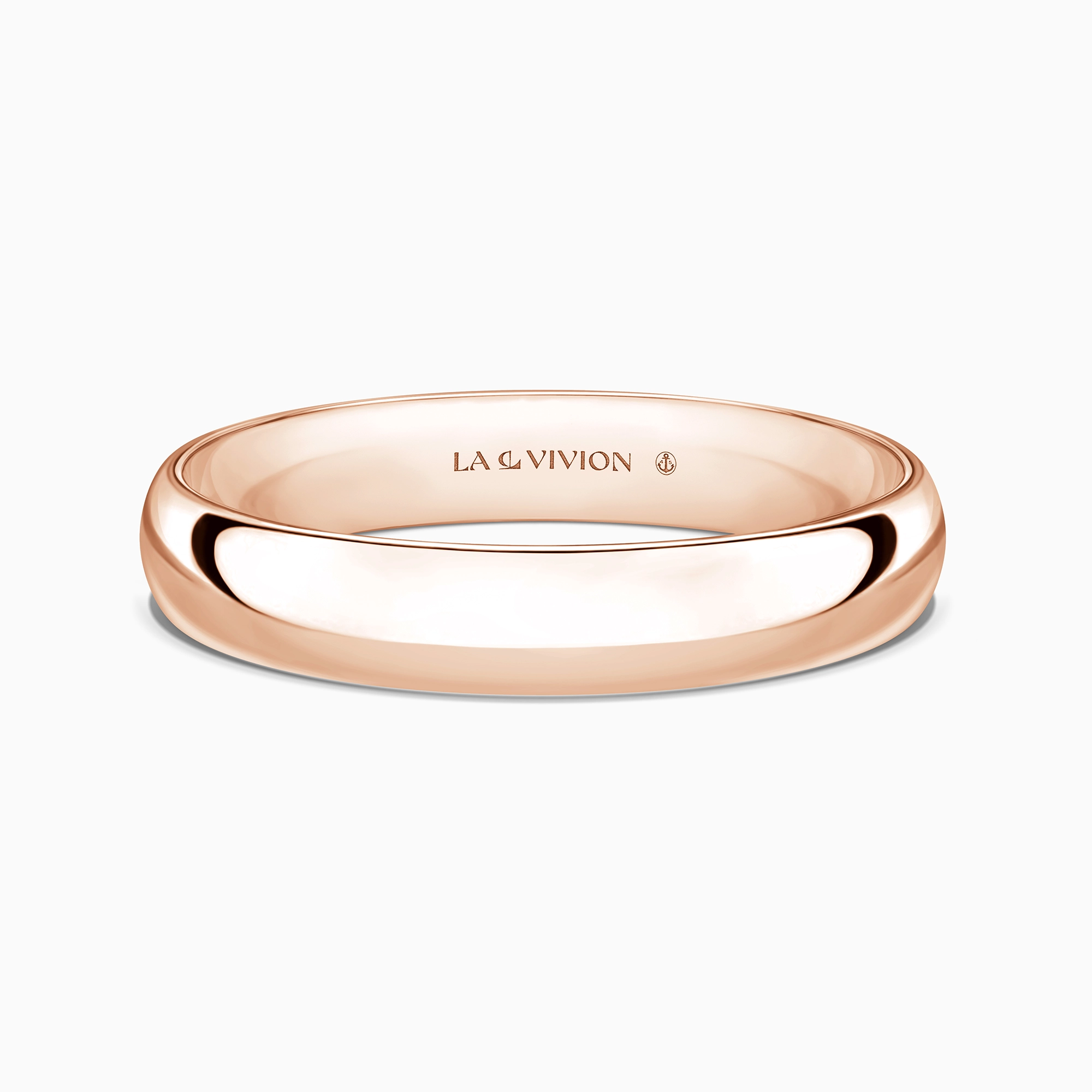 Обручальное кольцо классическое «Classiques» 4 мм, розовое золото, артикул P740-PG