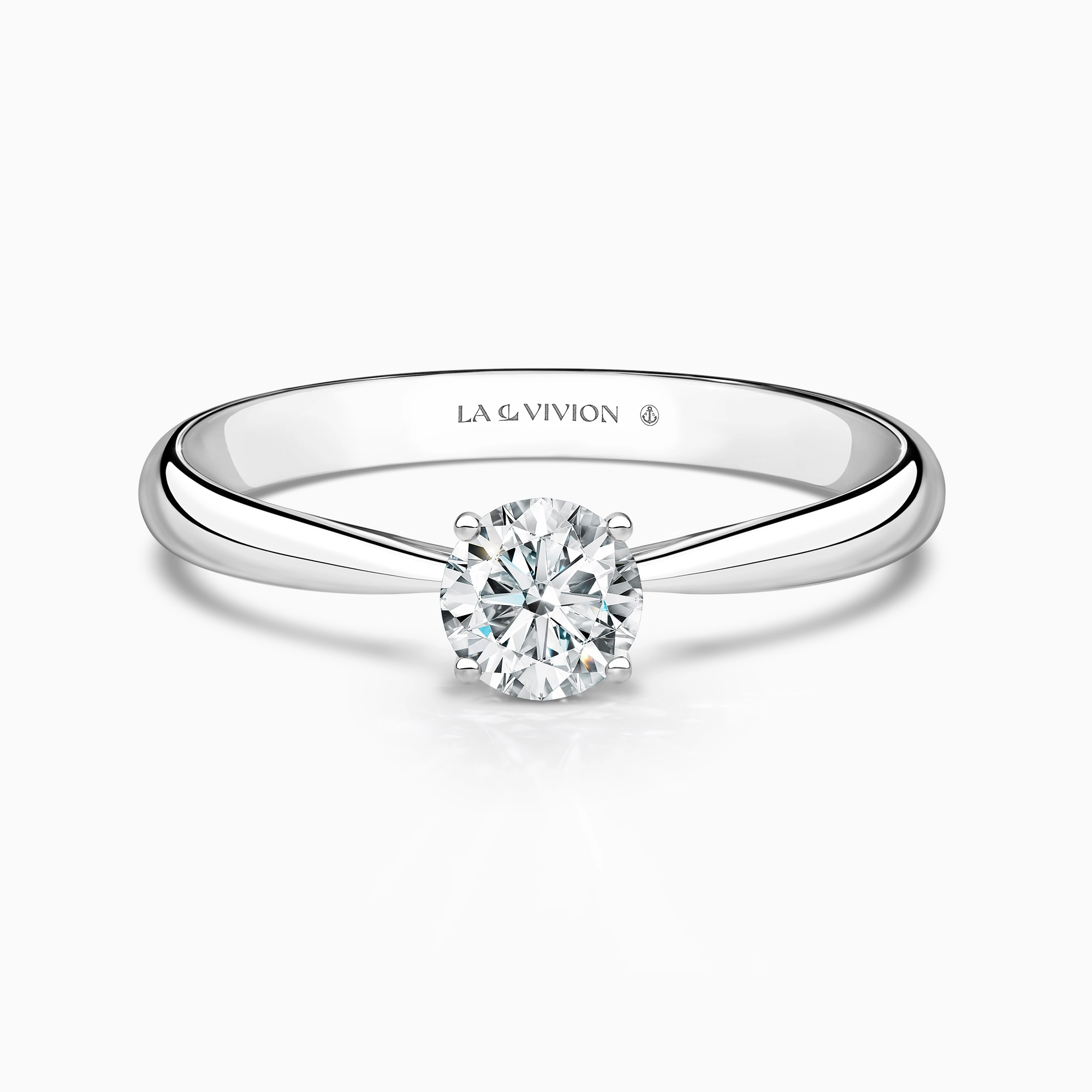 Помолвочное кольцо с бриллиантом La Lyre (Лира) от LA VIVION.